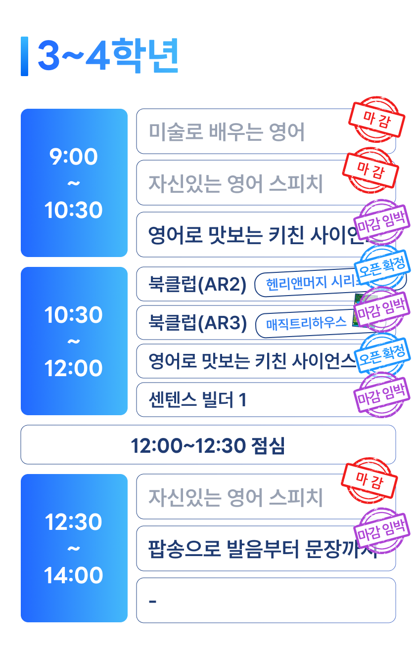 class schedule